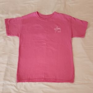 Guy Harvey Pink Short Sleeve Kids Fish Tee. Size Large